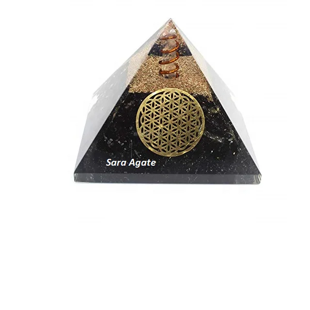 wholesale black tourmalian pyramid orgonite energy pyramid