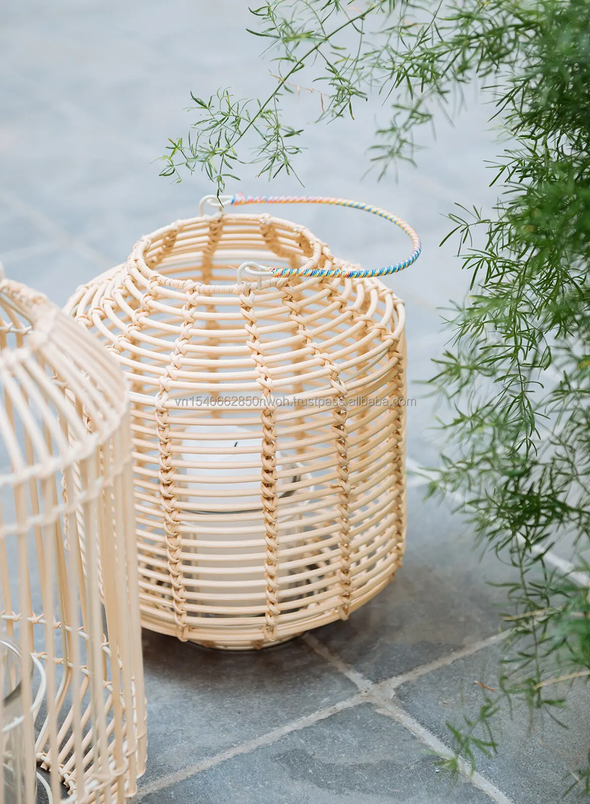 2024 Design New Bamboo Rattan Lantern Table Decor Indoor Outdoor Candle