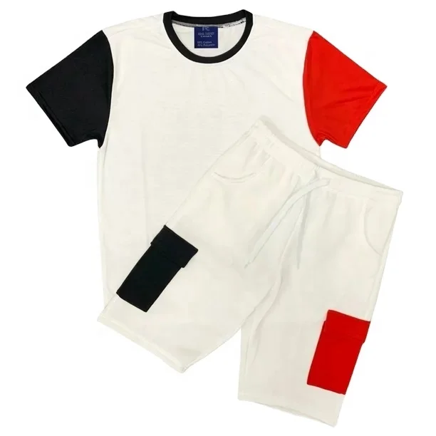 Wholesale Summer Men's Short Sets Plain Cotton Custom Logo Tracksuit T-shirt and Shorts