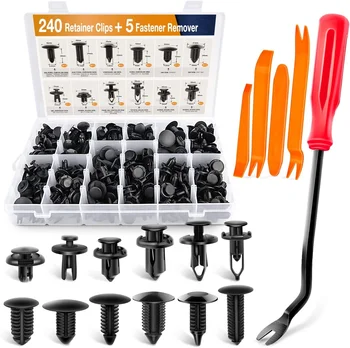 Factory Universal 240PCS Fasteners Rivet Assorted Auto Push Bumper Retainer Clips Kit Plastic Clips for Cars
