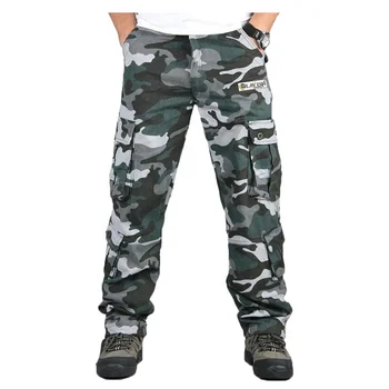 Men's Cargo Pants Army Military Style Tactical Pants Male Camo Jogger Plus Size Cotton Many Pocket Men Camouflage Black Trousers