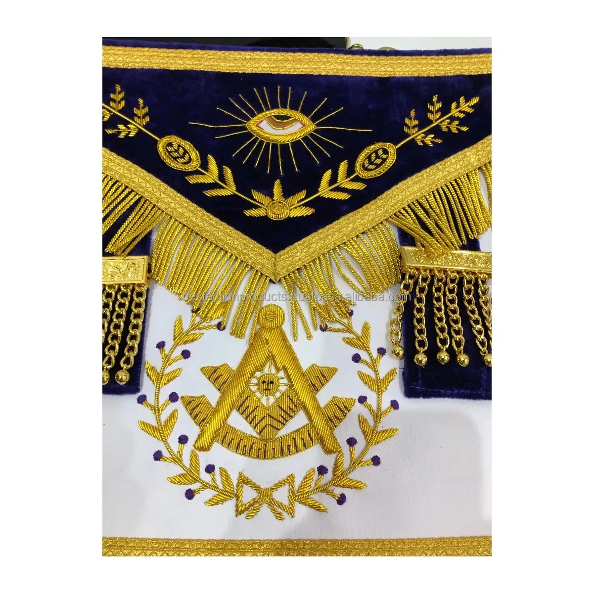 Masonic Regalia Grand Lodge Past Master Machine Embroidered Apron