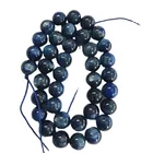 Beads Blue Blue Natural Kyanite Round Shape Beads Blue Smooth Gemstone Strings