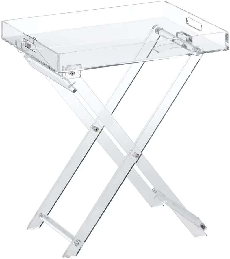 acrylic folding tray table set