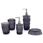 Plastic Bathroom Set 4pcs Plastic AS Transparent Acrylic Bathroom Set