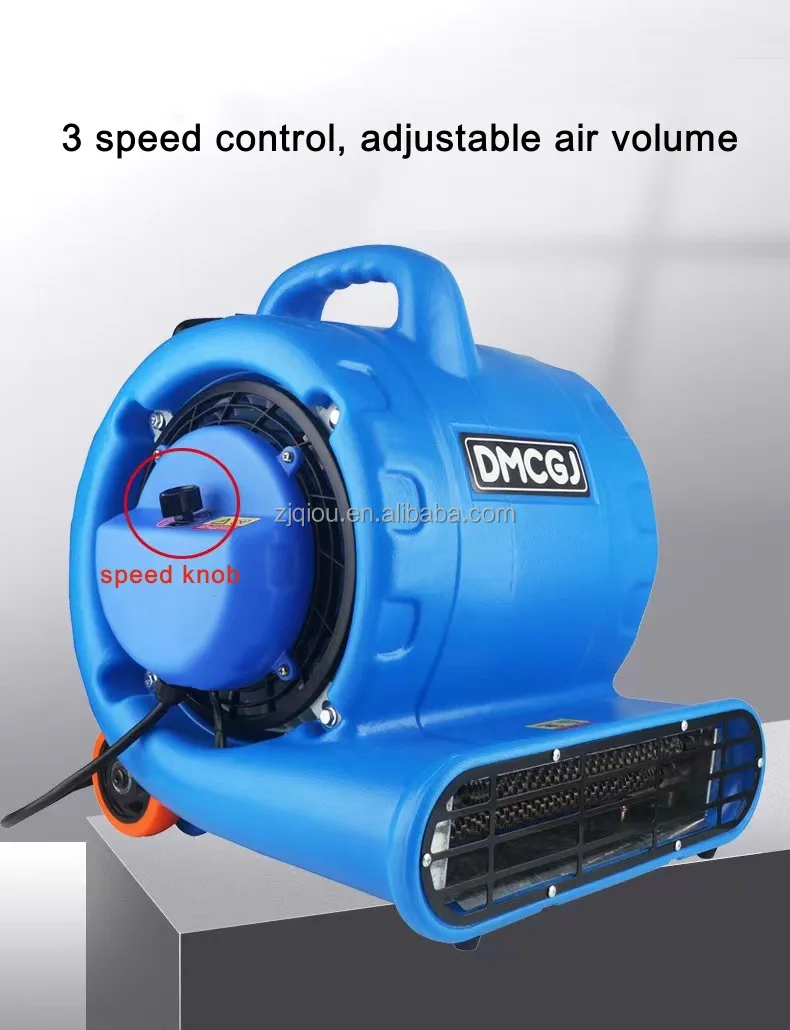 Floor Carpet Dryer Blower, 3-Speed, 370W, Portable, Plastic - detail 4