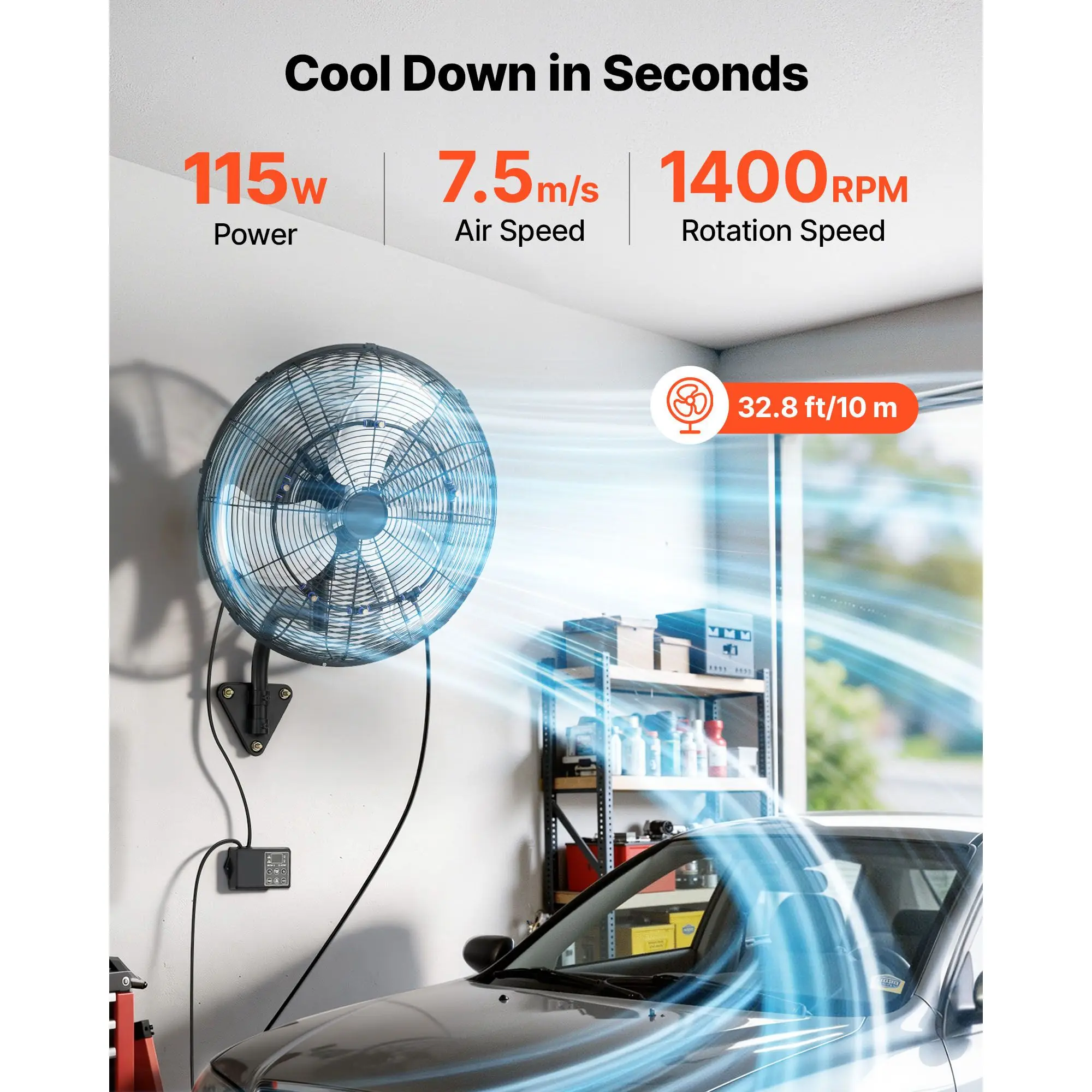Wall-mounted Mist Fan, IP44, 18h - detail 4
