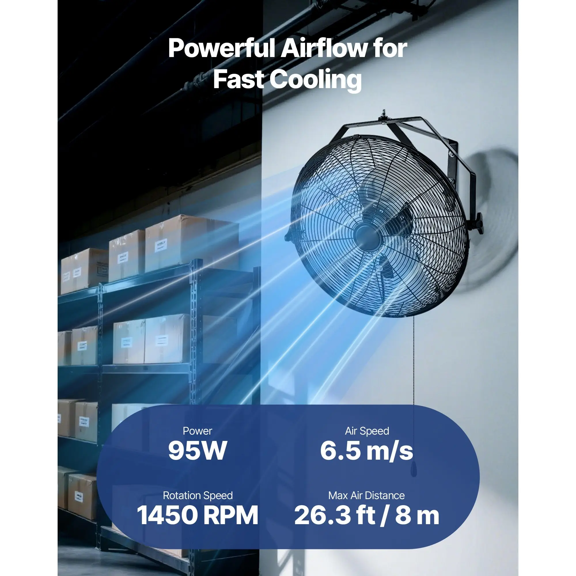Industrial Wall Mount Fan, 18-Inch, 4000, CFM - detail 4