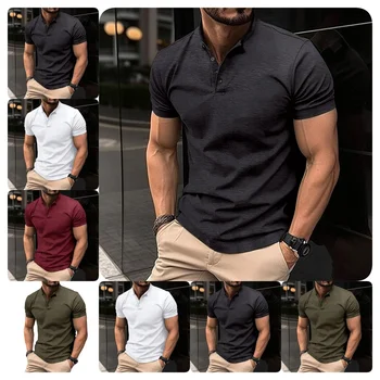 New high quality Polo shirt fabric 100% cotton T-shirt Polo shirt quick drying custom embroidered men's shirt wholesale