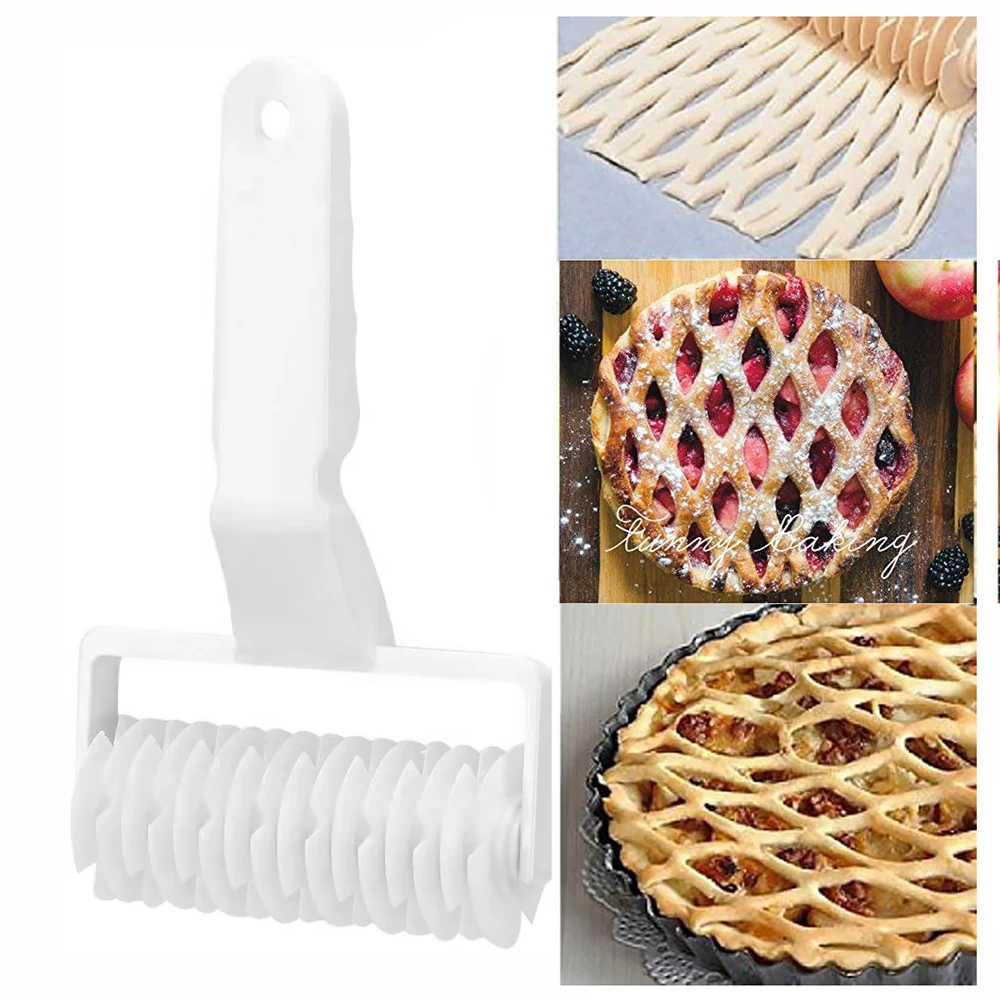Baking Tool Cheap Accessories Kitchen Gadgets Plastic Dough Lattice Roller Cutter Pull Net Wheel Knife Pizza Pastry Cutter