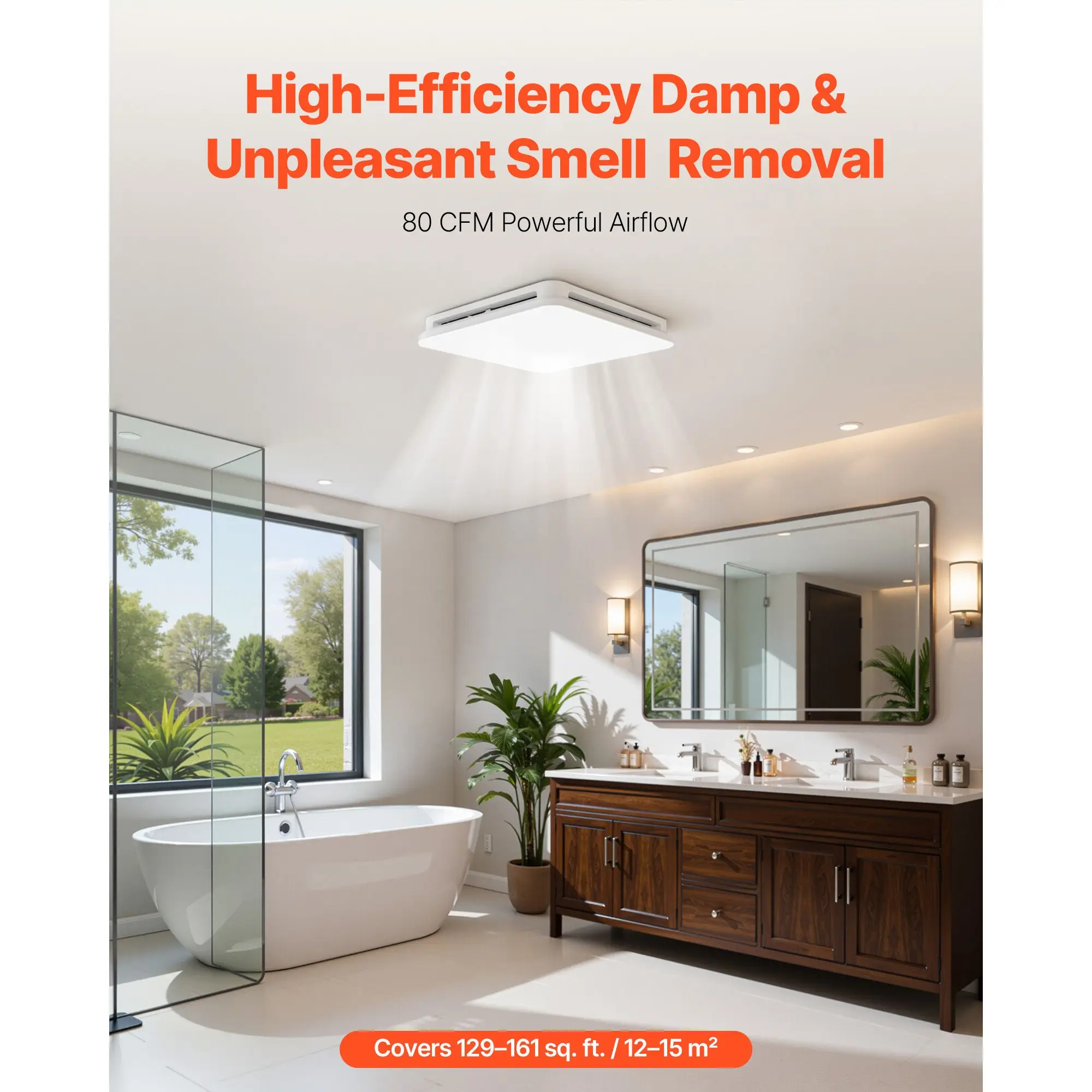 Light Bathroom Exhaust Fan, CFM, 4000K, LED, Ceiling - detail 8