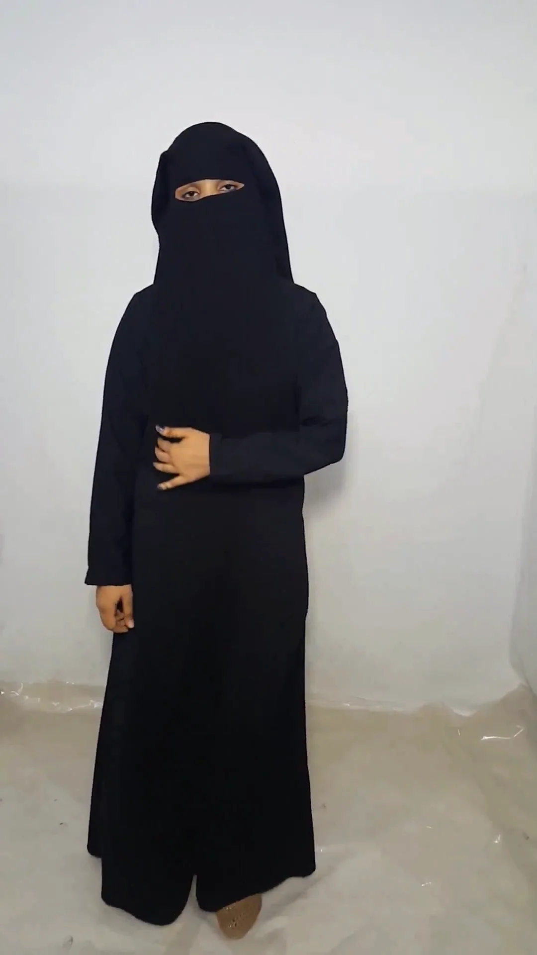 3 Layer Short Niqab For Muslim Women Islamic Clothing Three Layered