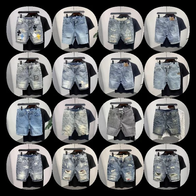 Custom Men 2024 Popular Light Blue Bermuda Shorts Baggy Denim Jorts Denim Custom High Quality Short For Boy