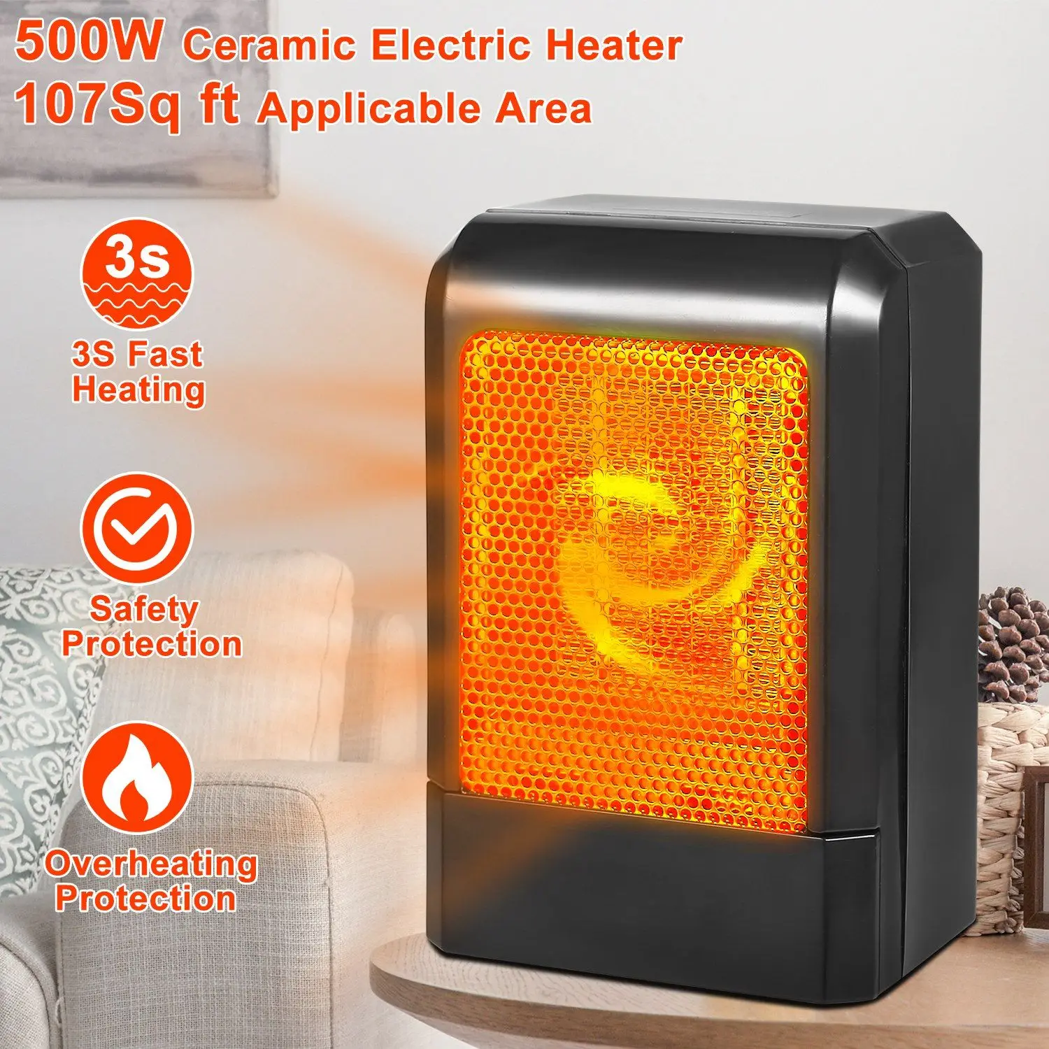 Electric Heater, Portable, 500W, PTC - detail 12