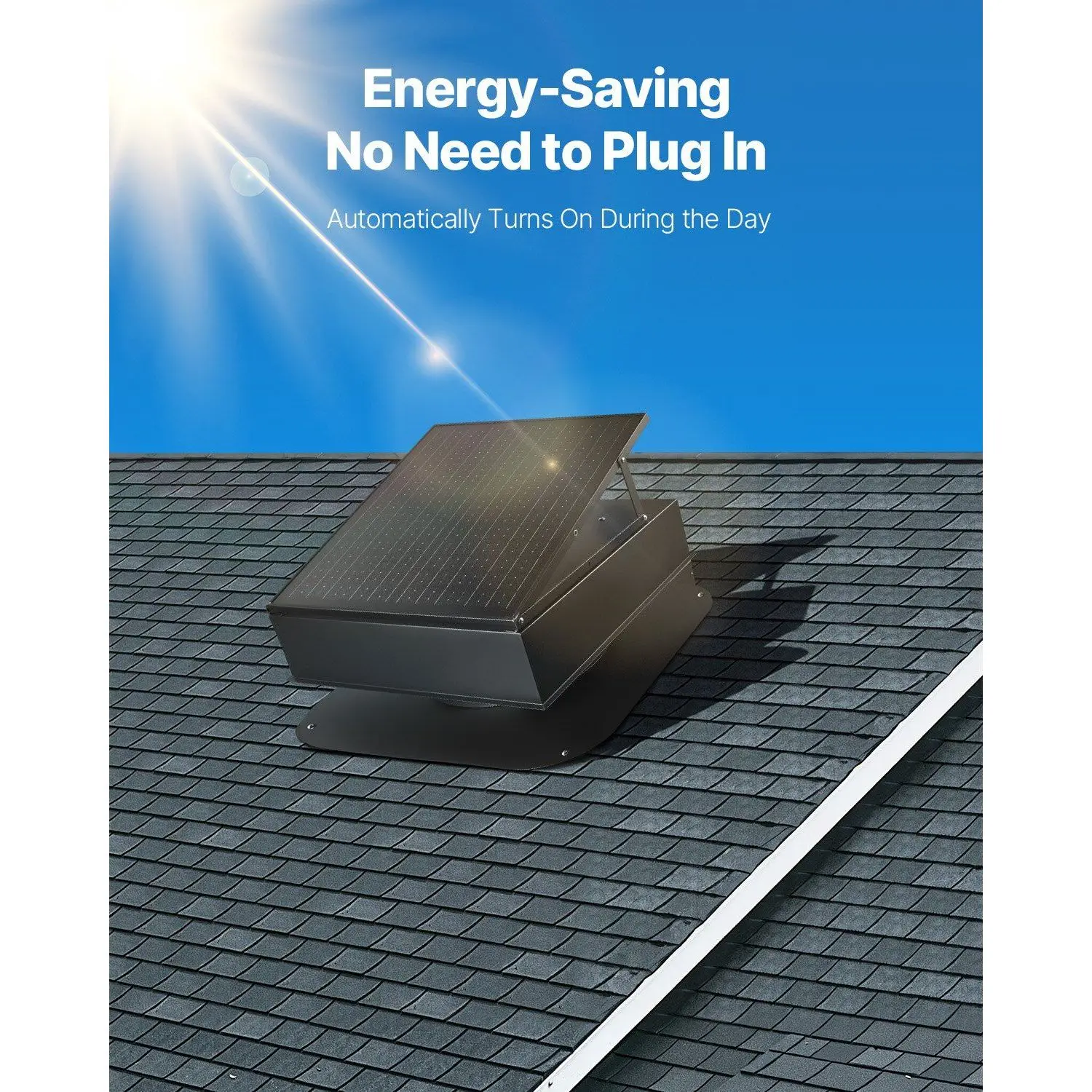 Solar Roof Exhaust Fan, D0100X3082P, 35W, 2400, CFM - detail 8