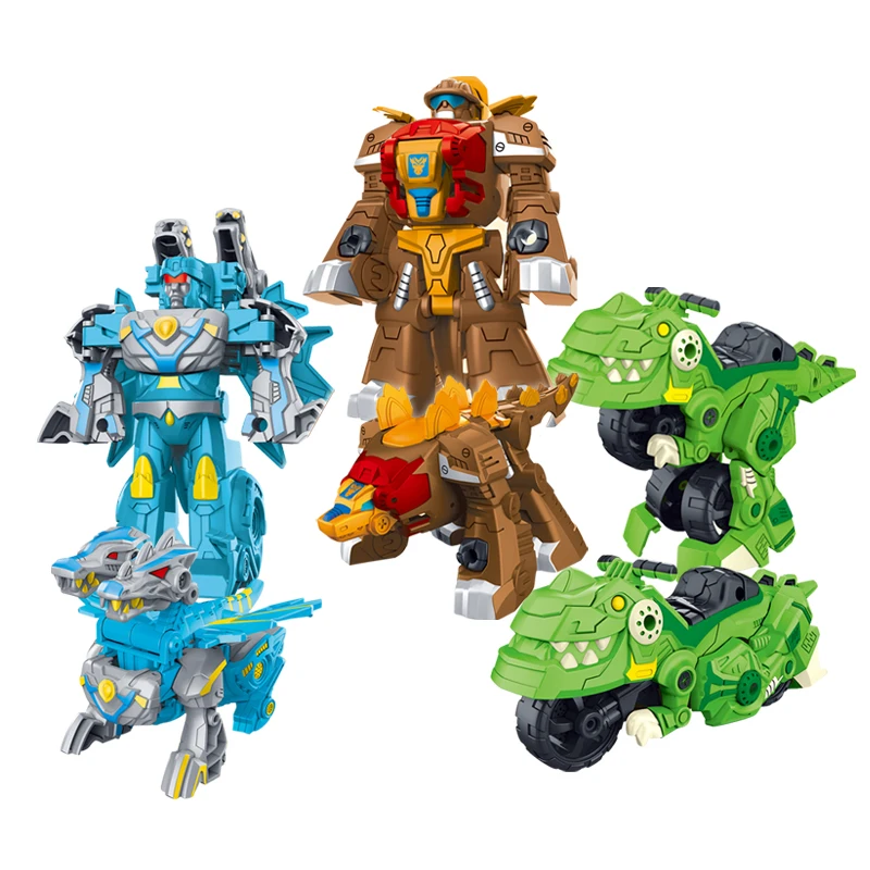 New arrival cool plastic small robot deformation dinosaur car toy for kids