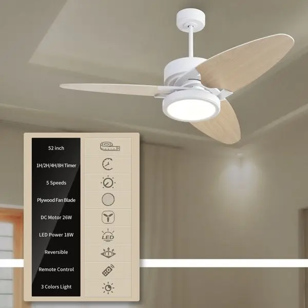Ceiling Fan, 52-Inch, Plastic, LED, 6-Speed - detail 4