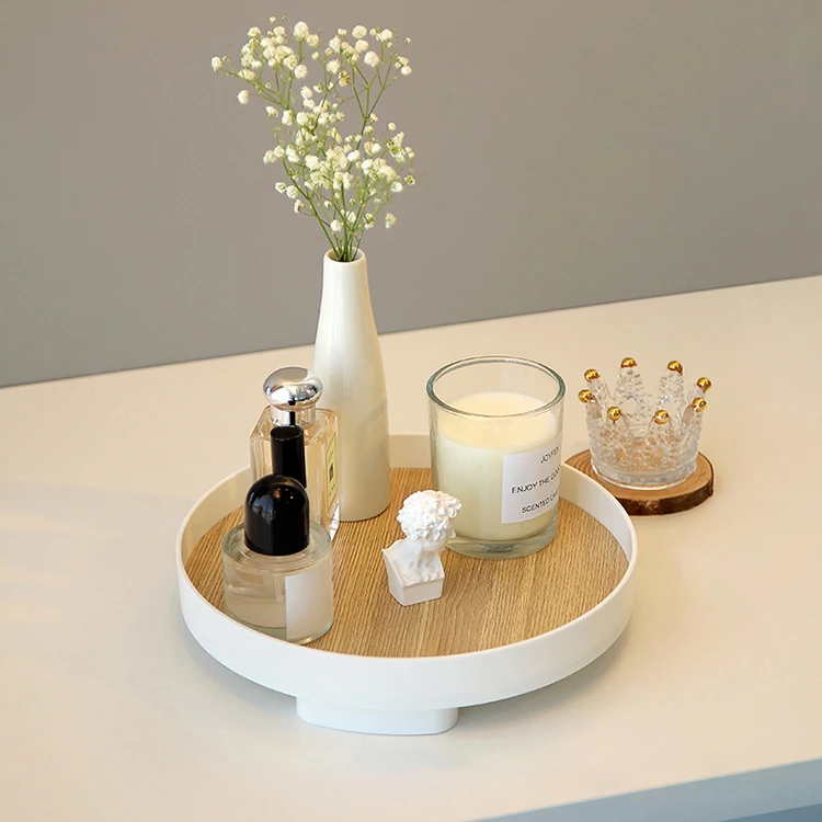 Nordic Perfume Cosmetics Fragrance Jewelry Tray Fruit Salad Platter Vegetable Food Dish Home Bedroom Wooden Serving Tray