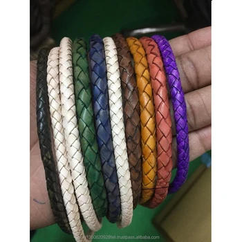 High Quality Braided Leather Cord With Multiple Color And Size Options