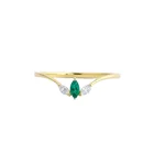 Gold Ring Women Solid 14K Gold Emerald Ring Diamond Ring Women Natural Gemstone Thin Ring