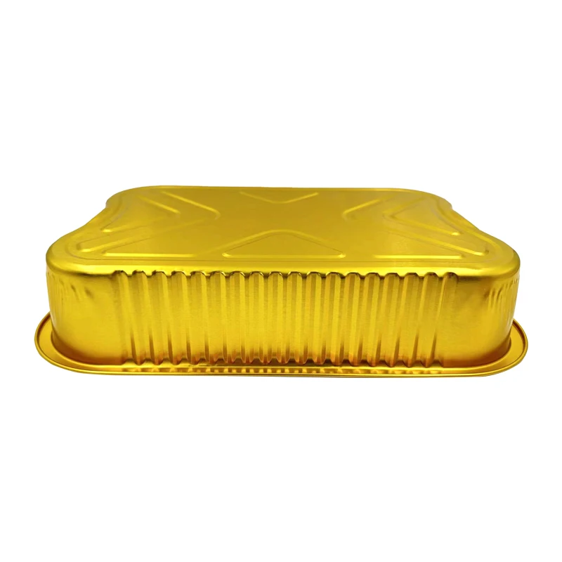 Golden Thickened Foil Tray Aluminum Foil Food Disposable Baking Pans Food Containers With Lids Foil Pans