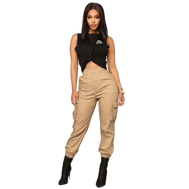 Pantalones Cargo Para Mujer,Pantalón Informal,Color Sólido,Elástico,De  Cintura Alta,Holgado,Para Correr - Buy Jogger Pantalones Para Los Hombres  En Blanco Al Por Mayor En Blanco Jogger Pantalones De Carga Pantalones  Jogger Pantalones Mujer Jogger 
