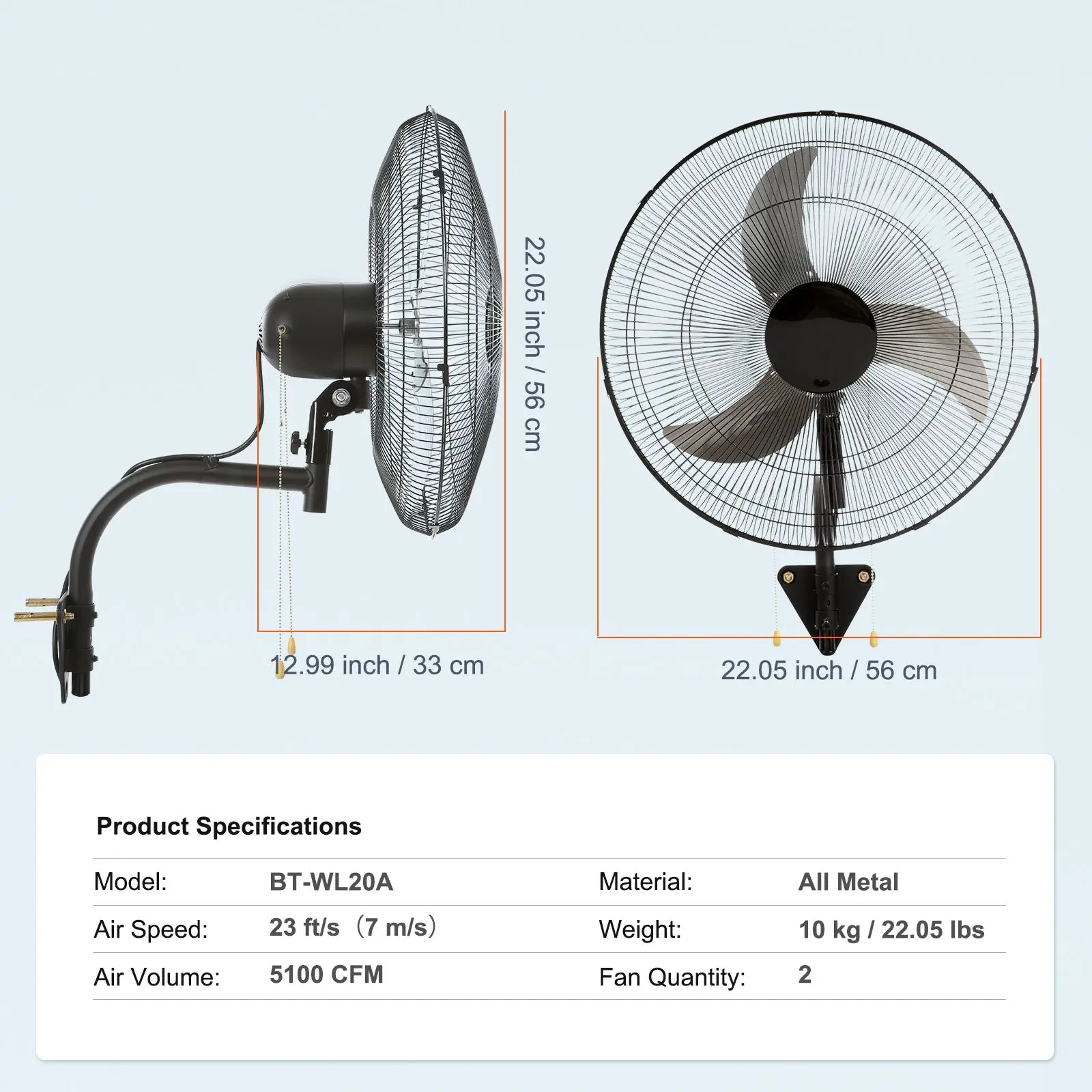Wall Fan, 3-Speed, 4000, CFM - detail 12