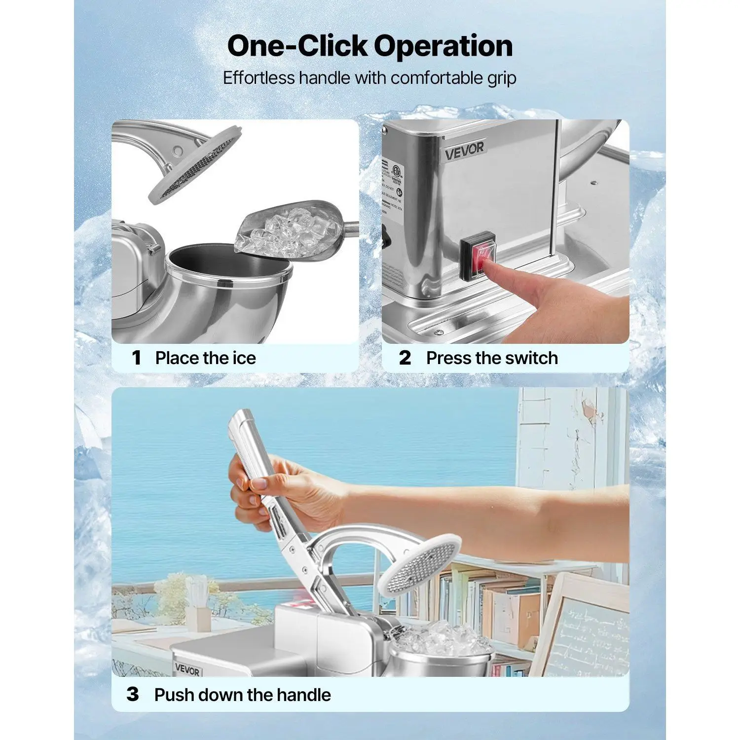 Ice Machine, 661LBS/H, 350W, Stainless, Steel - detail 12