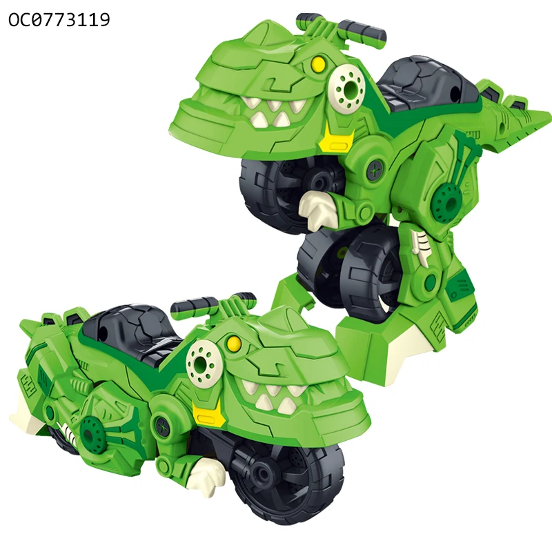 New arrival cool plastic small robot deformation dinosaur car toy for kids