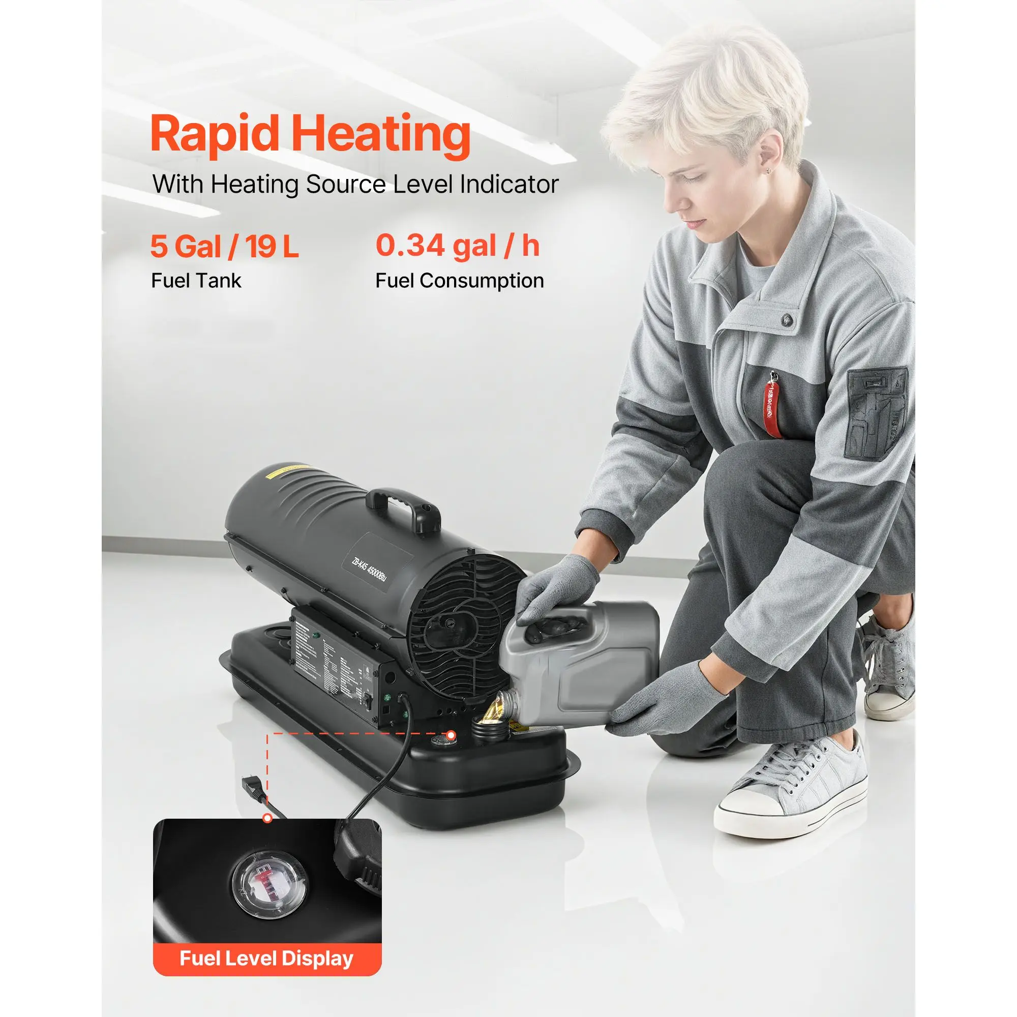 Portable Torpedo Space Heater, 45000, BTU - detail 8