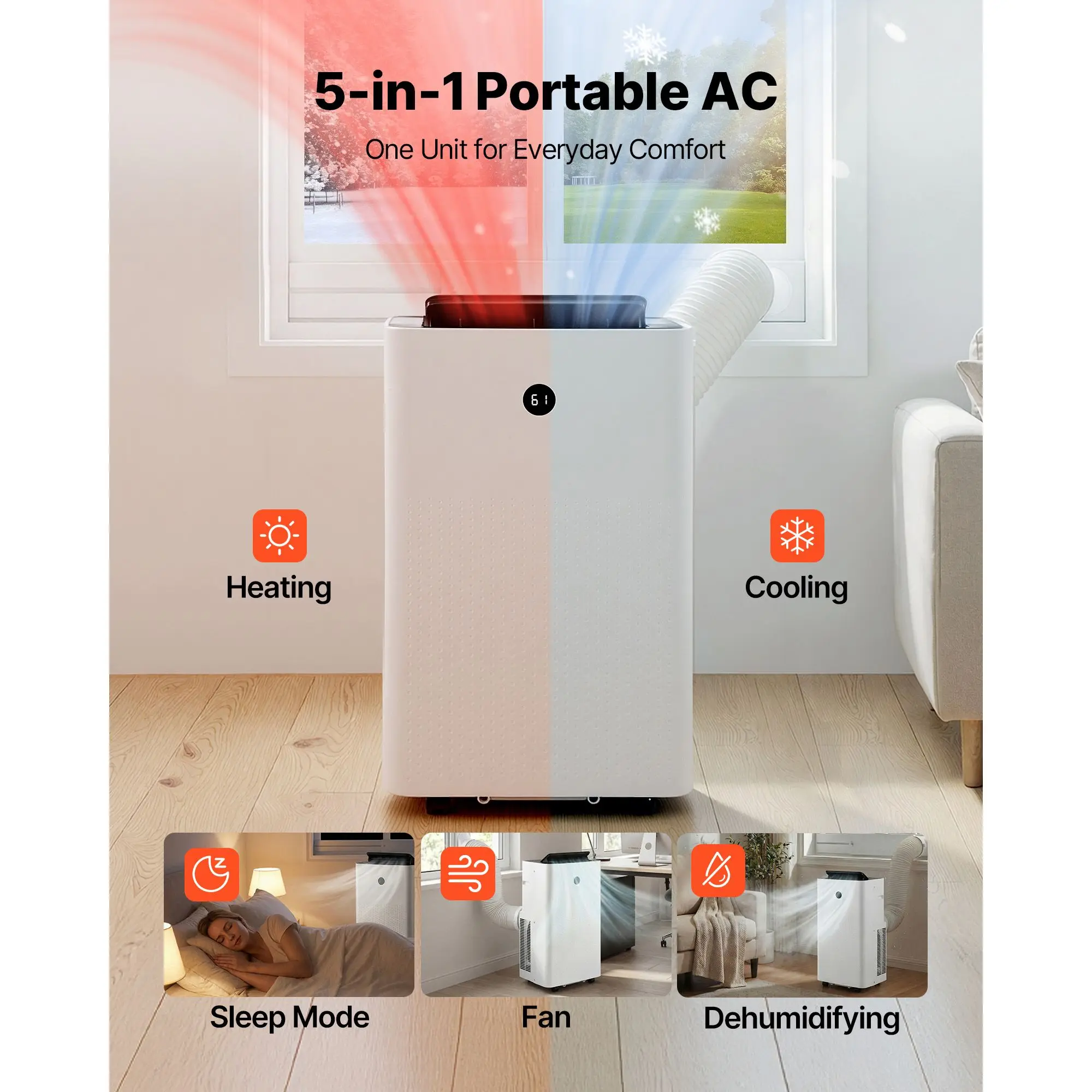Portable Air Conditioner, 14000, BTU, LED - detail 4