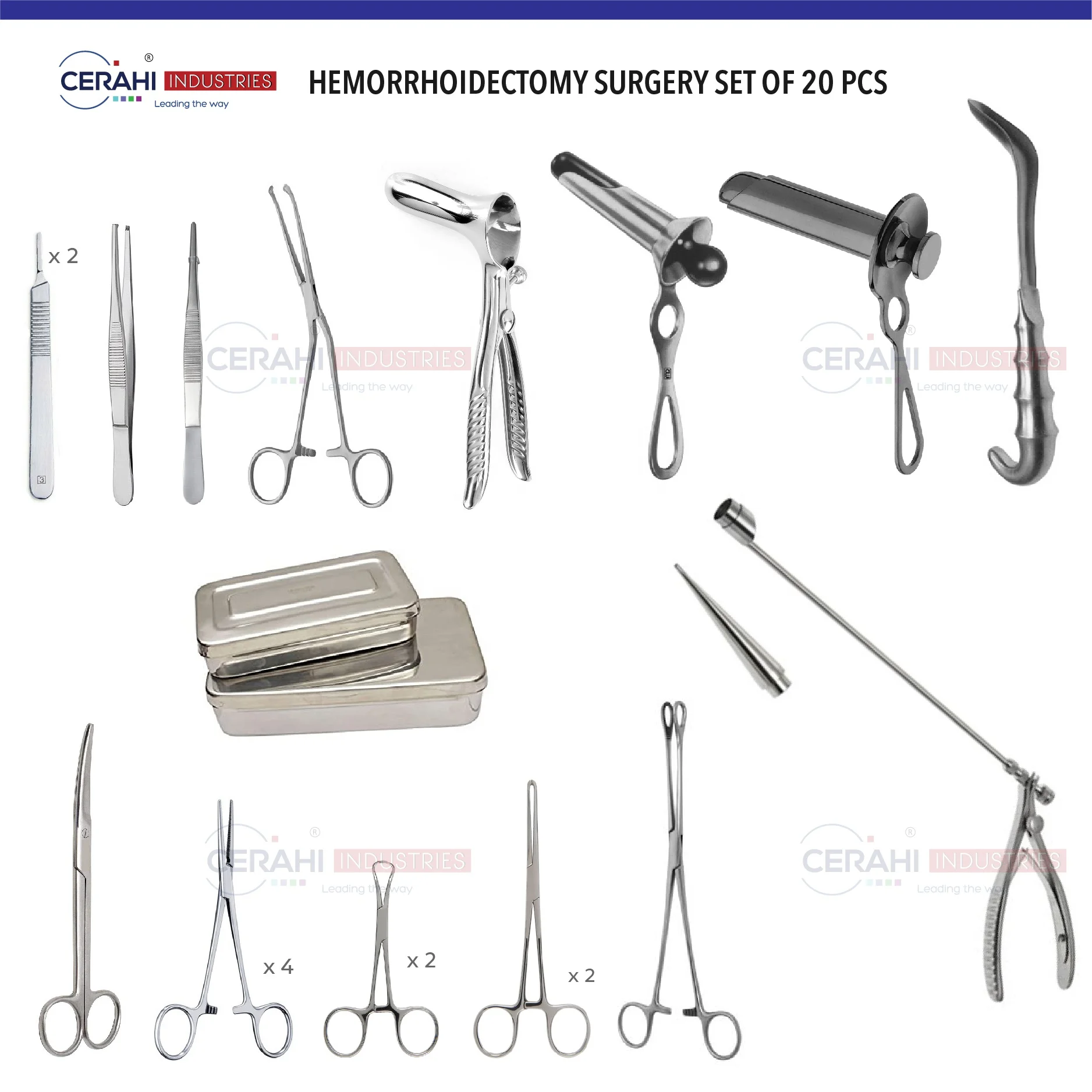 Hemorrhoidectomy Surgery Set 20 Pcs Instruments Best Quality Surgical