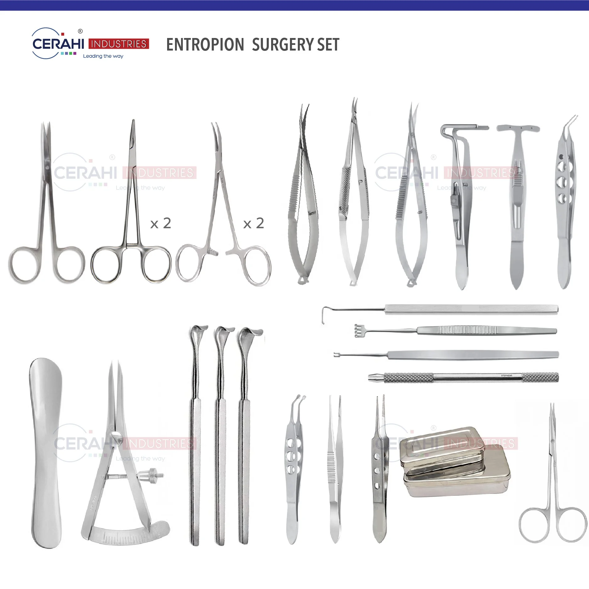 Ophthalmic Instruments Entropion Surgery Set 25 Pcs Surgical Supplies