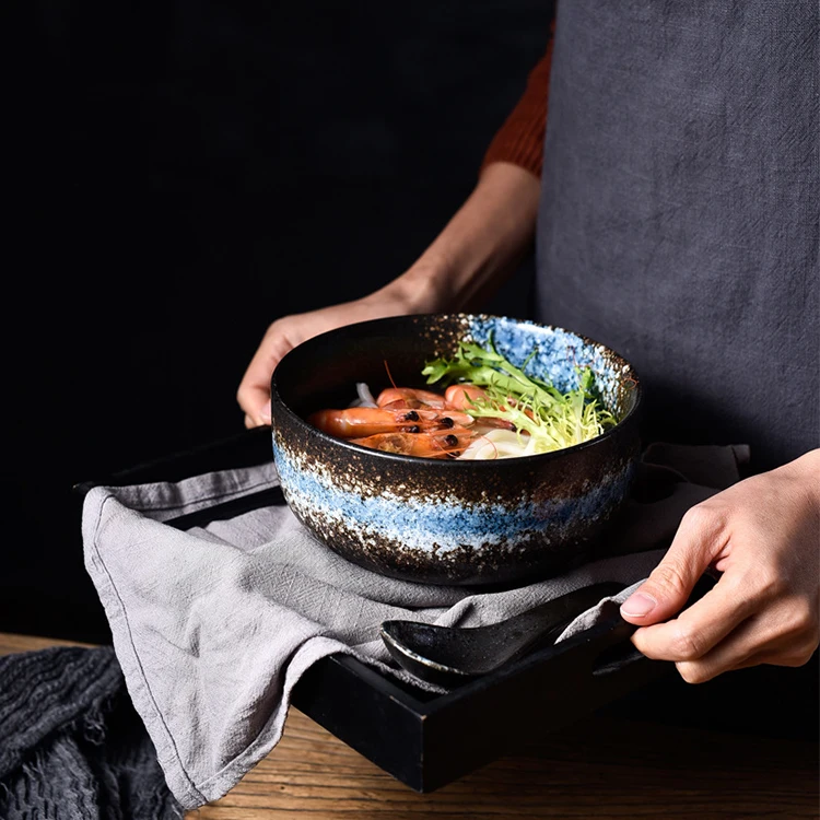 New Product Glaze Kitchen Ceramic Porcelain Soup Pasta Bowls Vintage Ceramic Bowls