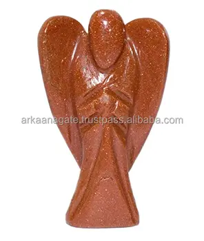 Wholesale Crystal Special sale RED GOLDSTONE Crystal guardian angel Wholesale Gemstone Hand Made Crystal Angel For sale