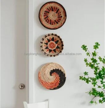 Decorative Seagrass Wall Hanging Baskets Natural African Wall Mounted