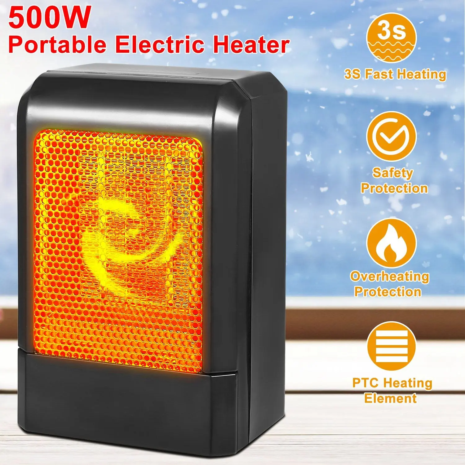 Electric Heater, Portable, 500W, PTC - detail 4