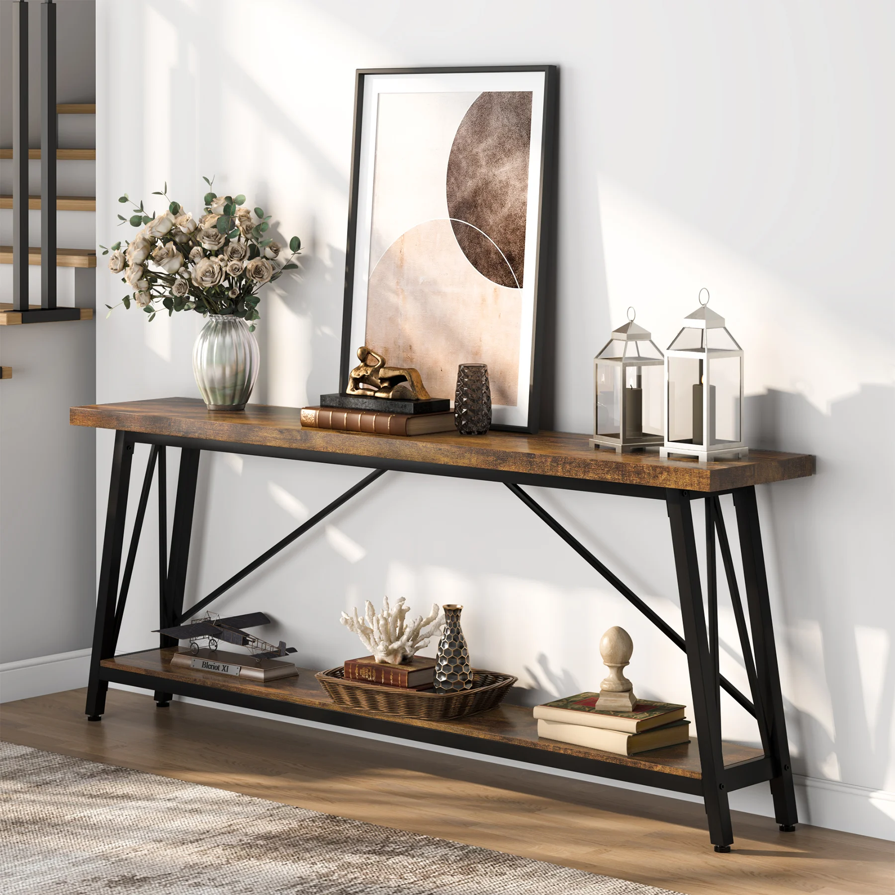 Tribesigns Furniture High End Wood Long Sofa Table Wooden Entry Console Table Wholesale Home Decor
