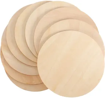 Unfinished Ecofriendly Wood Circle Round Wood Pieces Blank Round Ornaments Wooden Cutouts for DIY Craft Project Decoration Engra