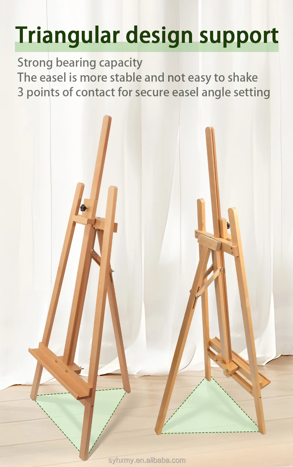 M Beech Wood Standing Easel Folding Adjustment Art Easel Display