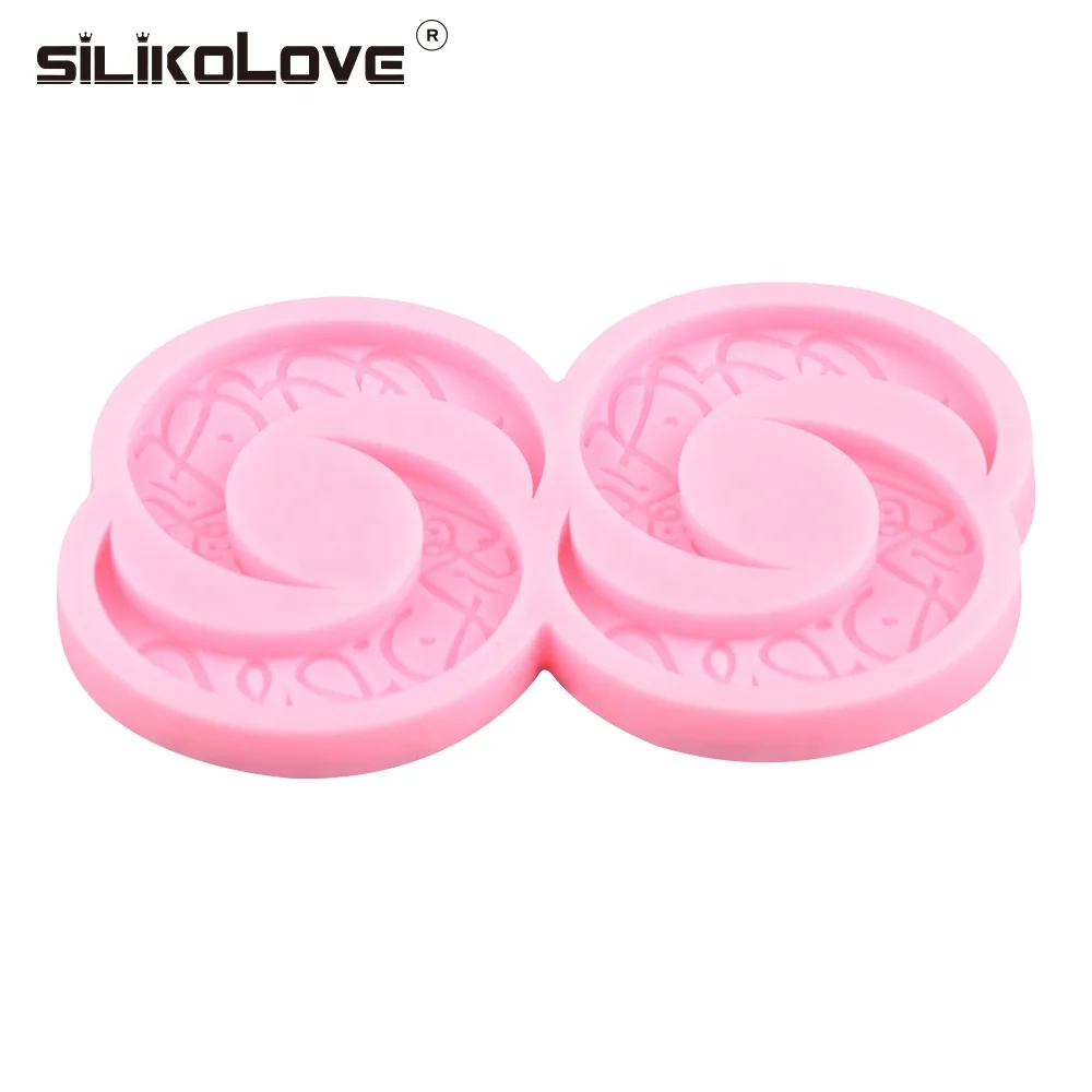 Four waning moon shape silicone fondant  mold for cupcake candle chocolate 3D cake decoration baking tools with special pattern