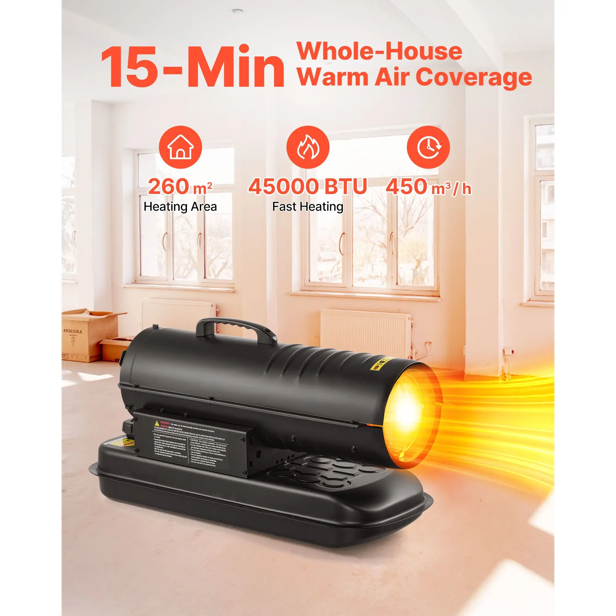 Portable Torpedo Space Heater, 45000, BTU - detail 4