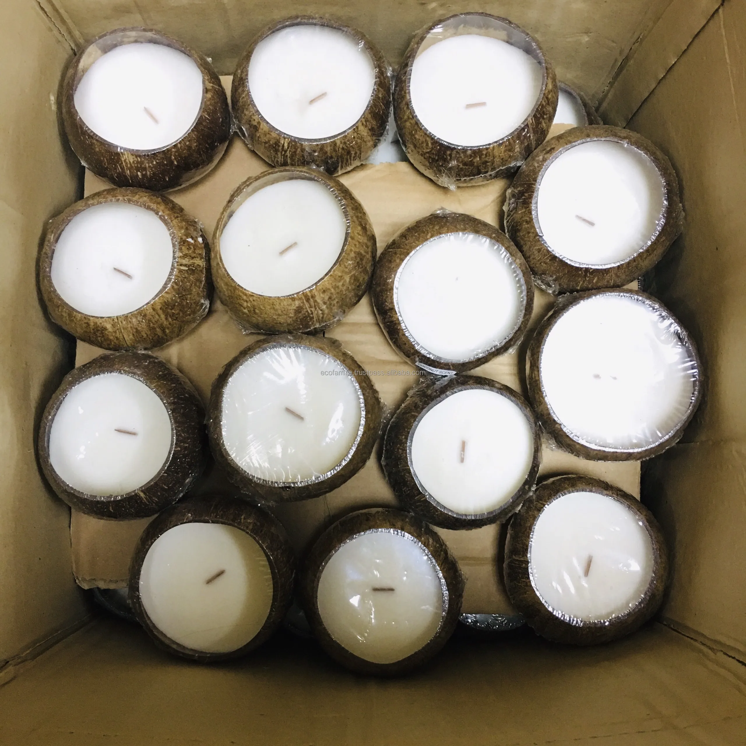 Lilin Kelapa Dalam Cangkang Lilin Alami Aroma Lilin Buatan Tangan Dari