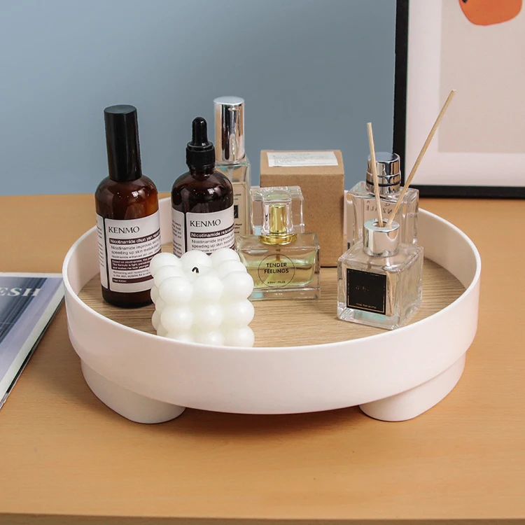 Nordic Perfume Cosmetics Fragrance Jewelry Tray Fruit Salad Platter Vegetable Food Dish Home Bedroom Wooden Serving Tray