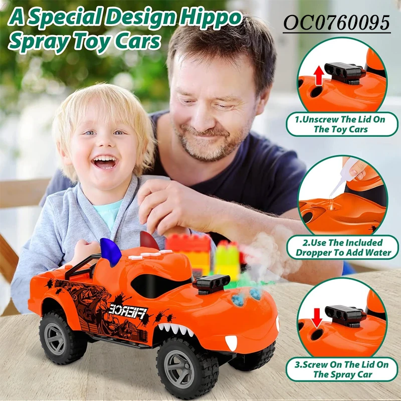 B/O High speed monster child electric cars toys for kids 2022 with mist spray