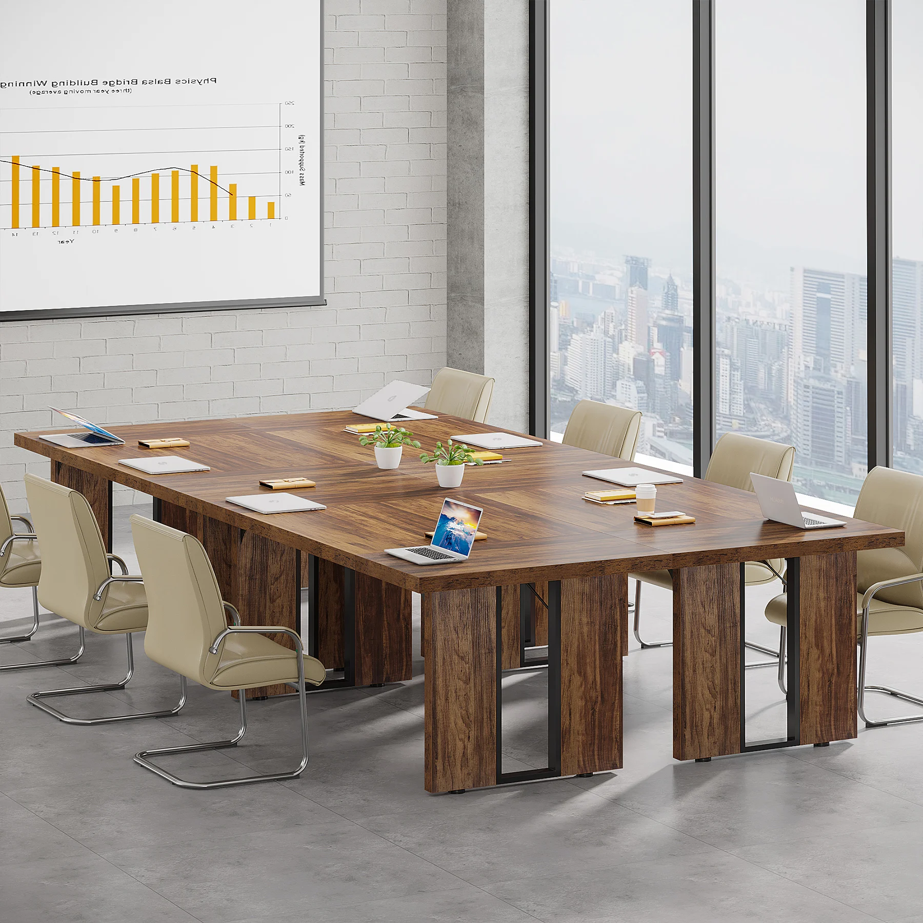 Tribesigns Mdf Furniture Contemporary Executive Office Desk Conference Table Home Office Furniture Design