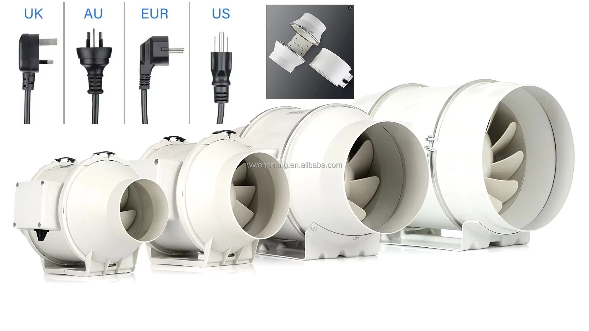 Inline Duct Ventilation Fan, Centrifugal, HVAC, Plastic - detail 14