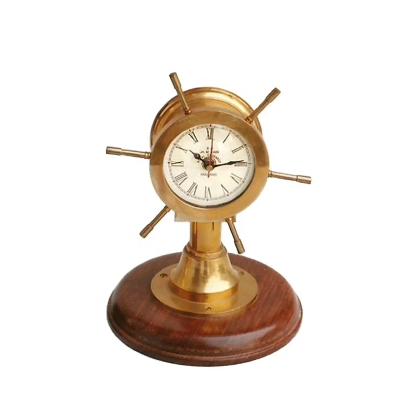 Home Decor Clock Antique Marine Full Brass Table Clock Nautical  Desk Table 