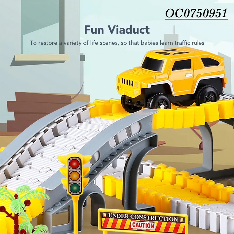 Kids 234PCS B/O electric children rail race slot track construction car toy set