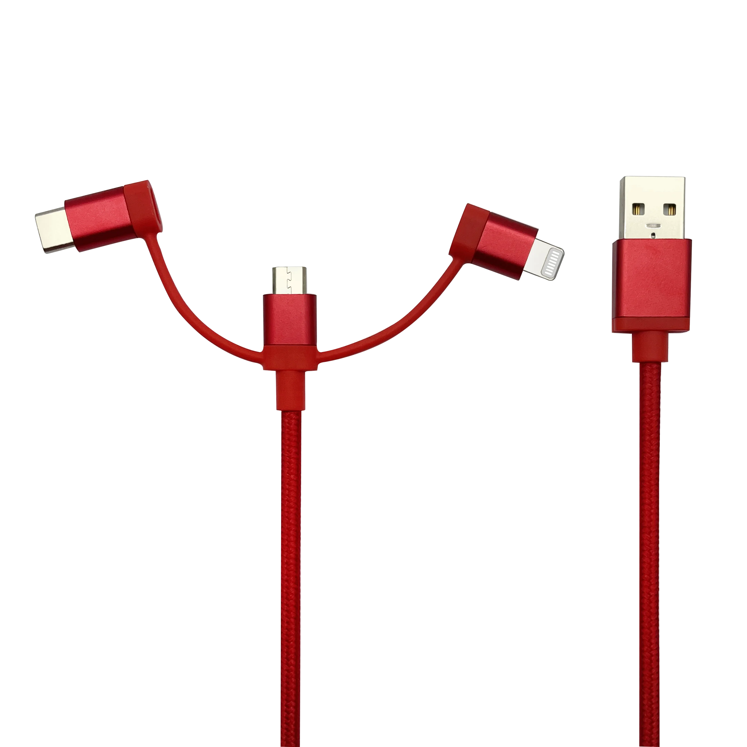 Hot Seller 3 In 1 Mobile Phone Charging Cable Usb-a To Micro B/ Lightning And Usb-c/type C/ Red/ 1m Black Friday Deal - Buy Hot Seller 3-in-1 Mobile Charging Cable Usb-a